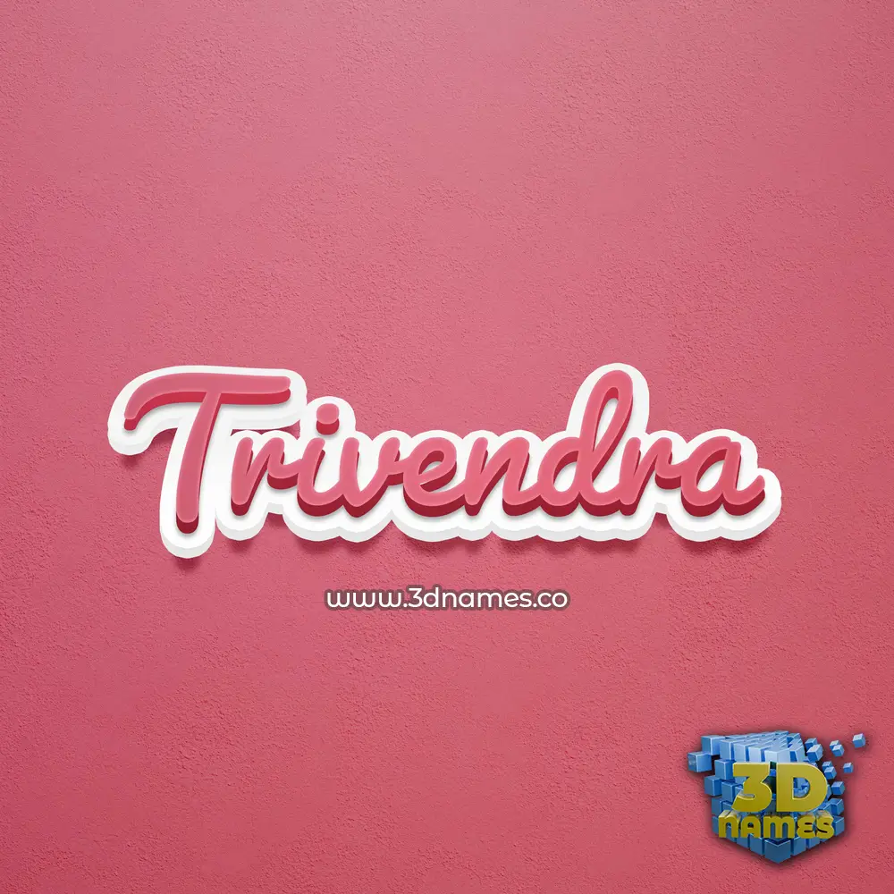 trivendra in Red Scribble style - 3D name wallpaper