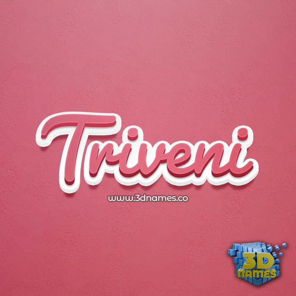 triveni in Red Scribble style - 3D name wallpaper