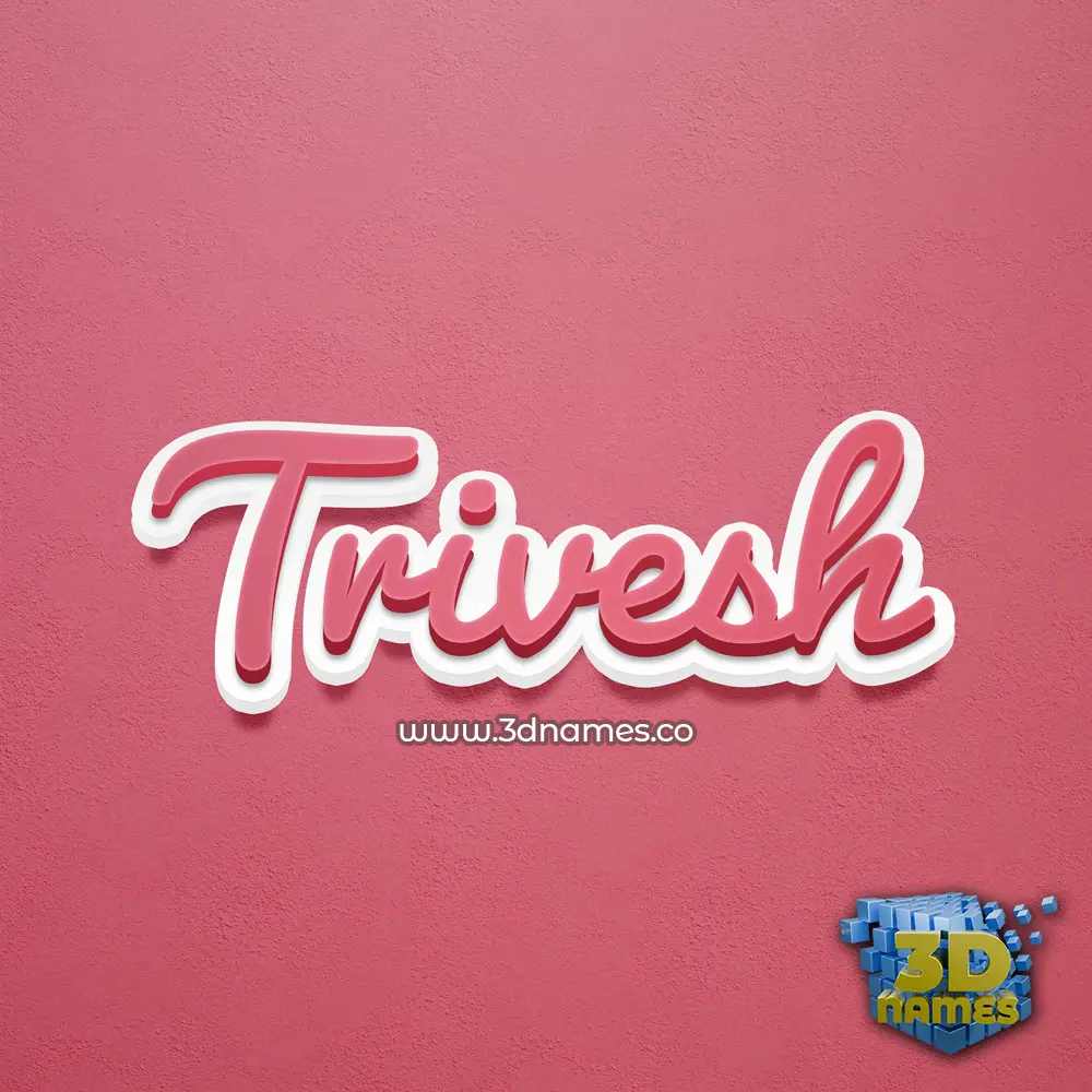trivesh in Red Scribble style - 3D name wallpaper