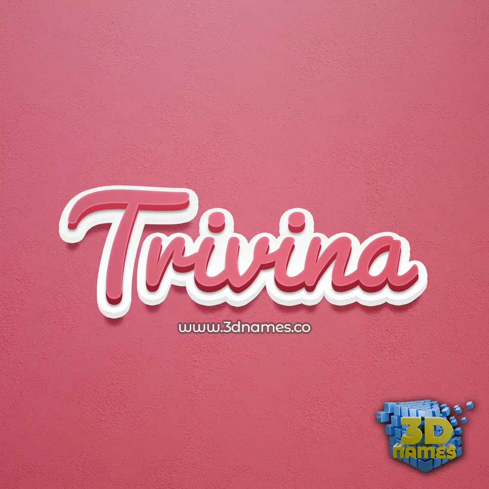 trivina in Red Scribble style - 3D name wallpaper