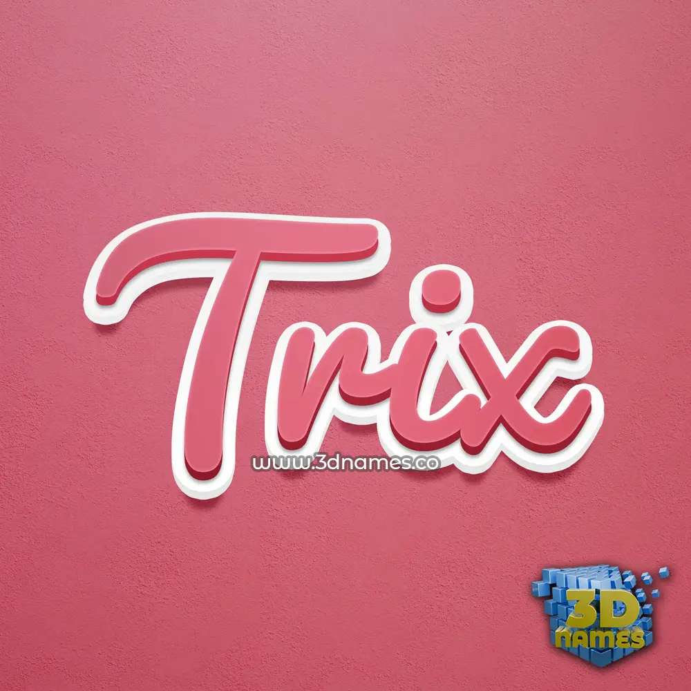 trix in Red Scribble style - 3D name wallpaper