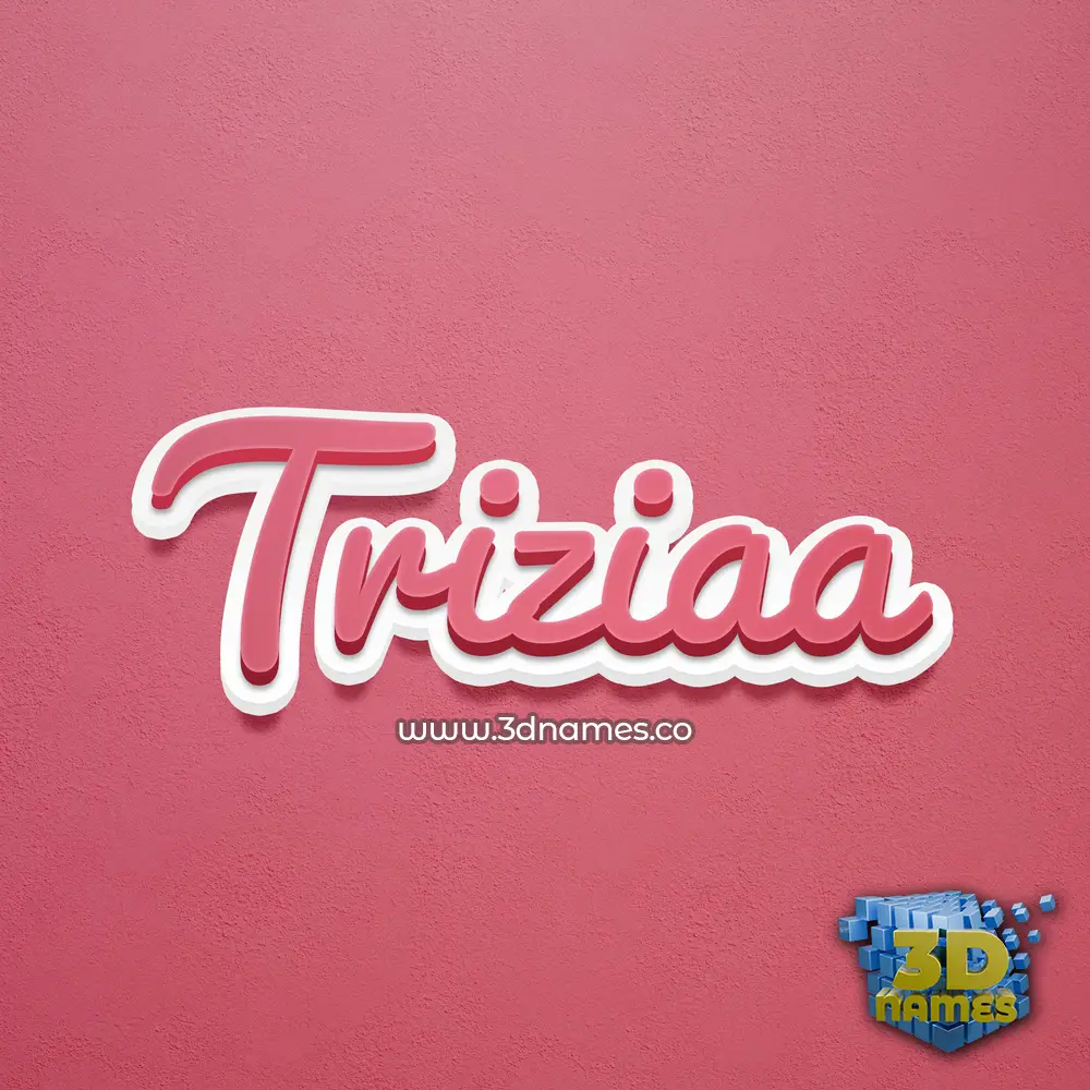triziaa in Red Scribble style - 3D name wallpaper
