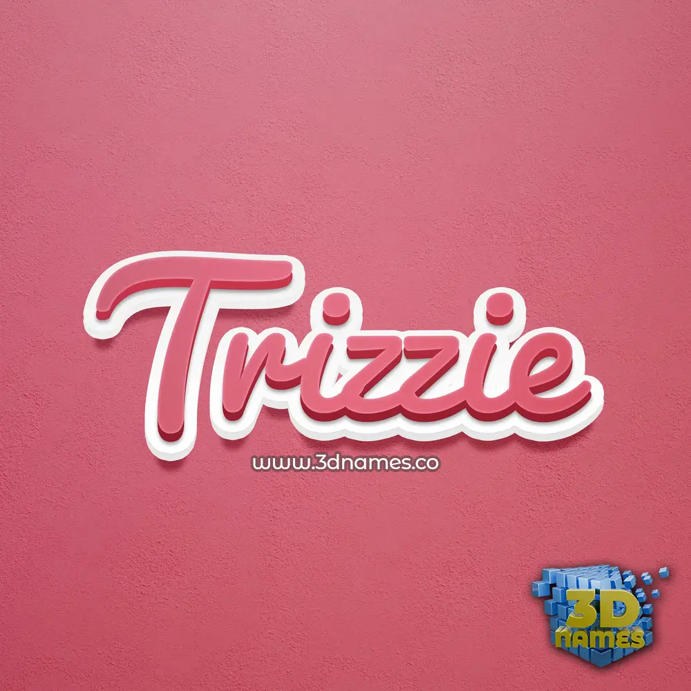 trizzie in Red Scribble style - 3D name wallpaper