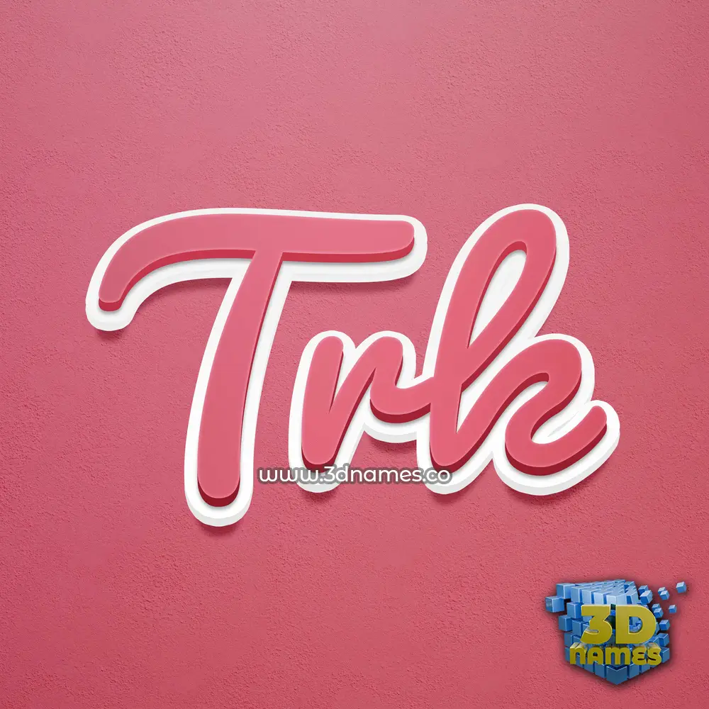 trk in Red Scribble style - 3D name wallpaper