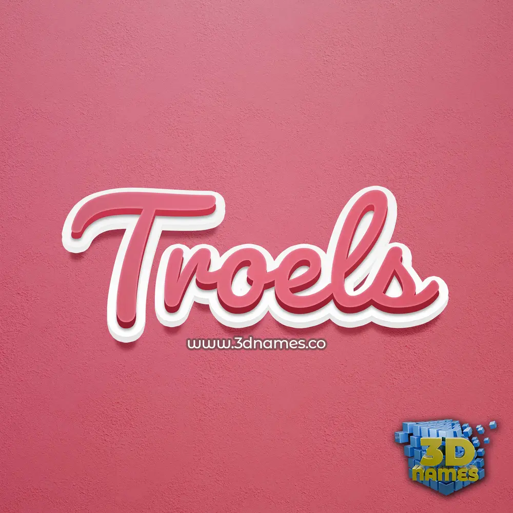 troels in Red Scribble style - 3D name wallpaper