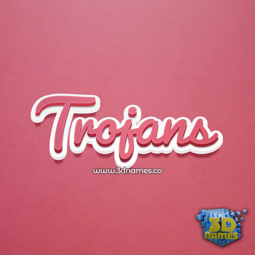trojans in Red Scribble style - 3D name wallpaper