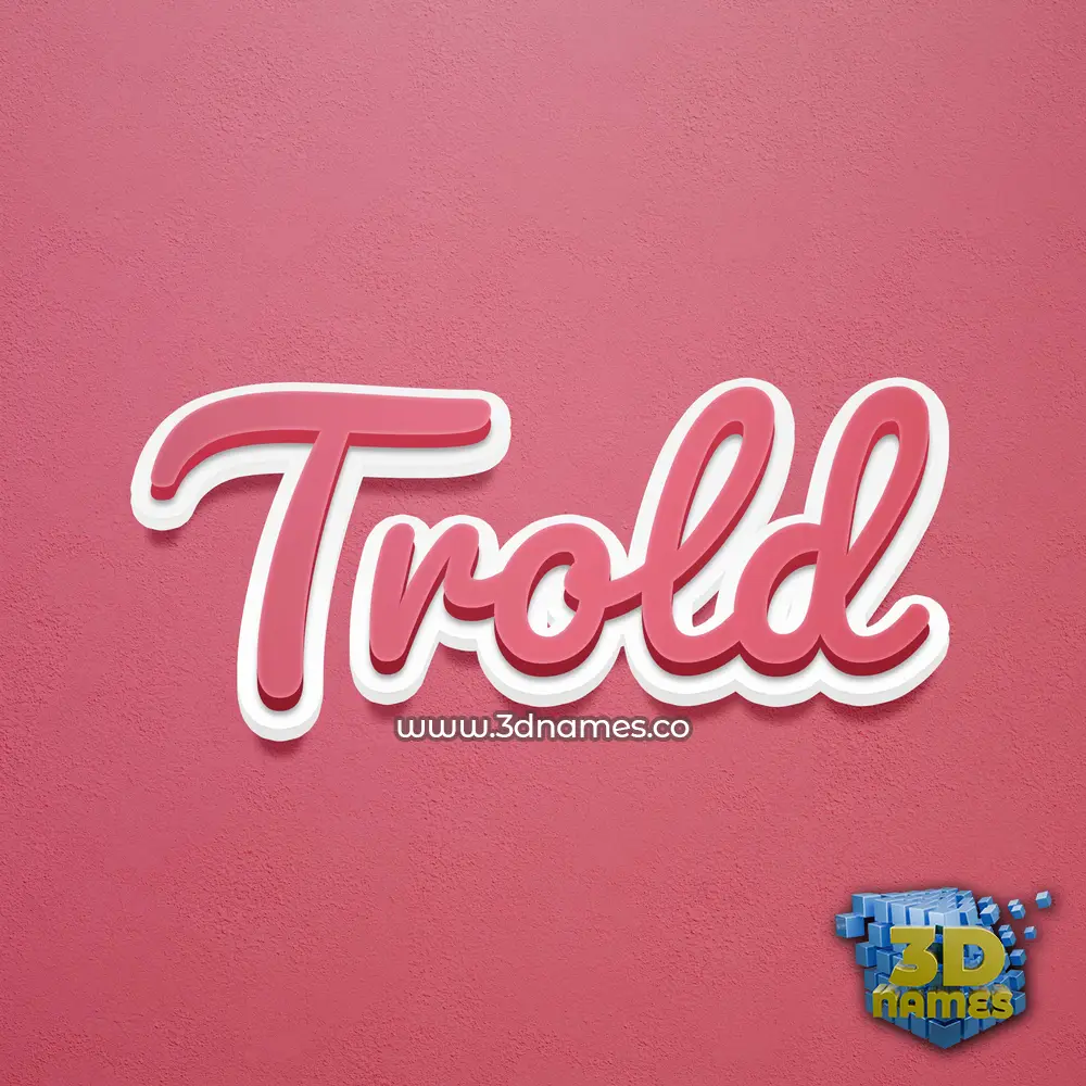 trold in Red Scribble style - 3D name wallpaper