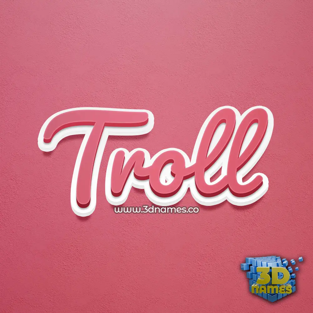 troll in Red Scribble style - 3D name wallpaper