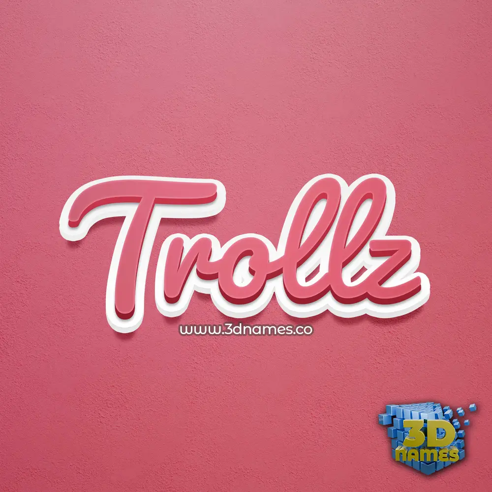 trollz in Red Scribble style - 3D name wallpaper