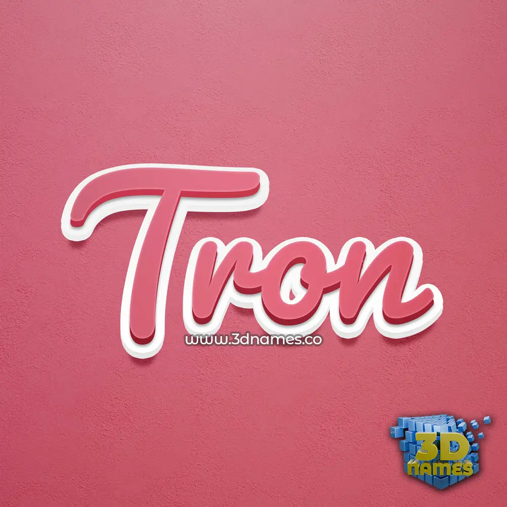 tron in Red Scribble style - 3D name wallpaper