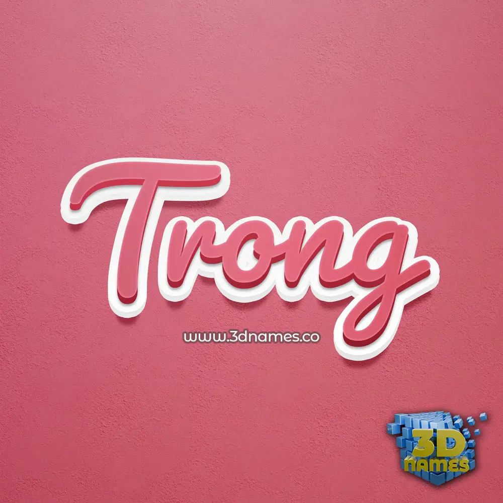 trong in Red Scribble style - 3D name wallpaper