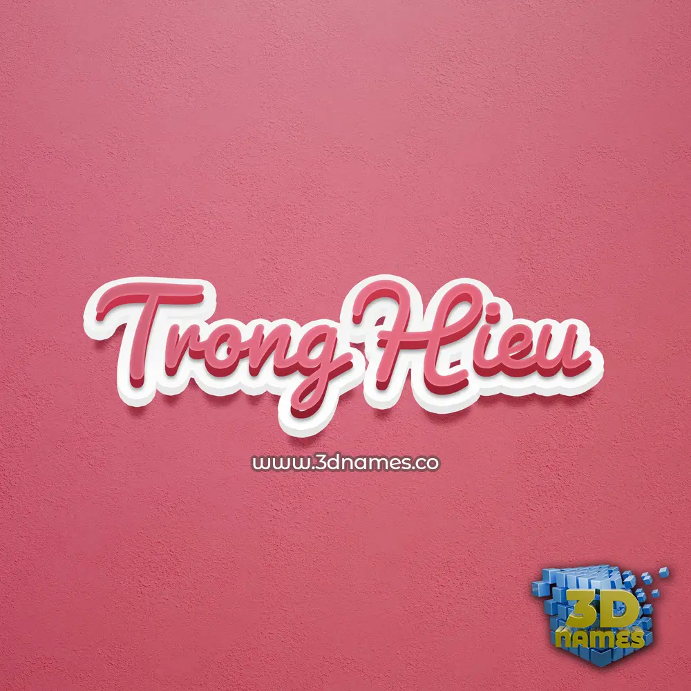 trong hieu in Red Scribble style - 3D name wallpaper
