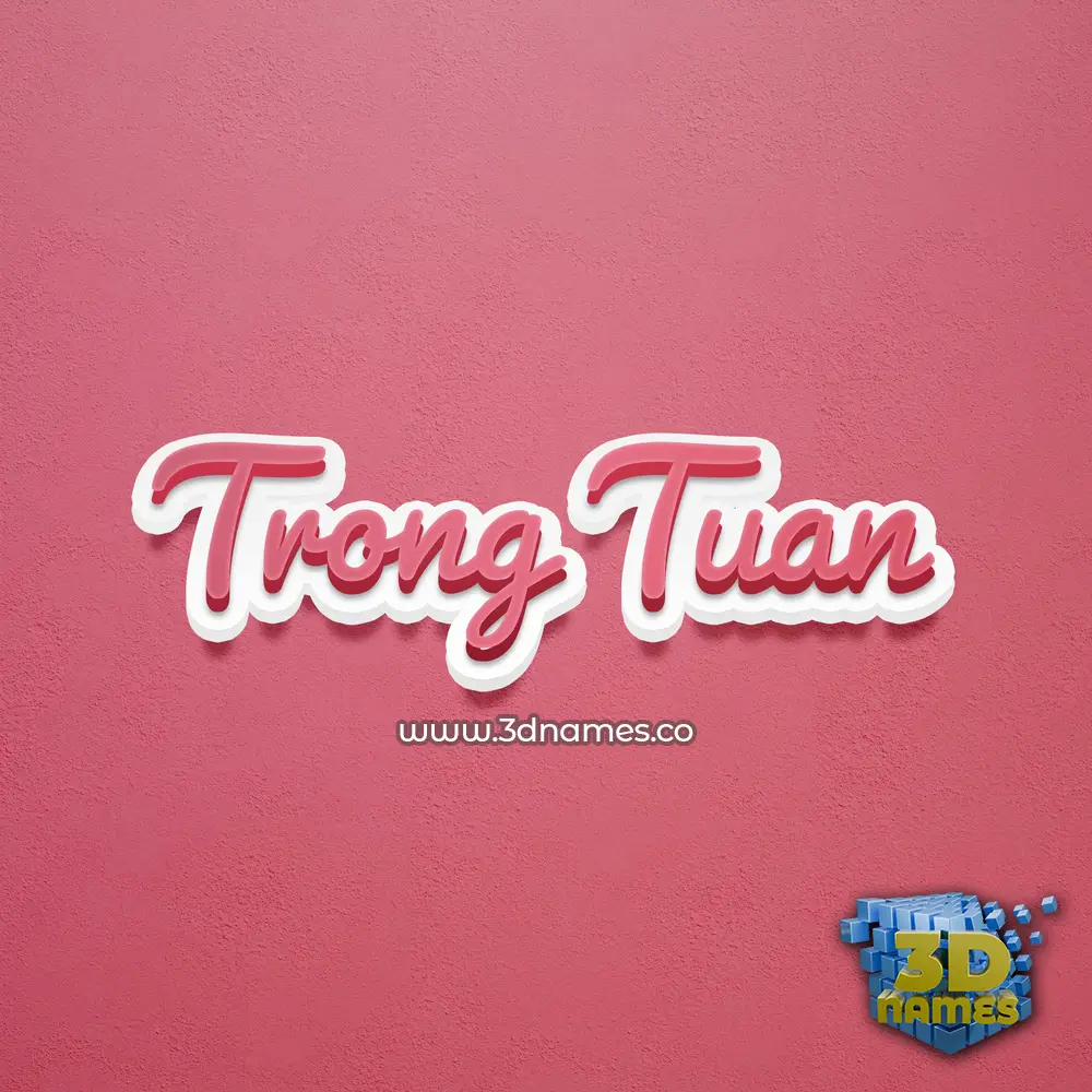 trong tuan in Red Scribble style - 3D name wallpaper