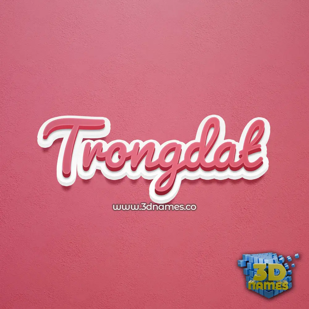 trongdat in Red Scribble style - 3D name wallpaper