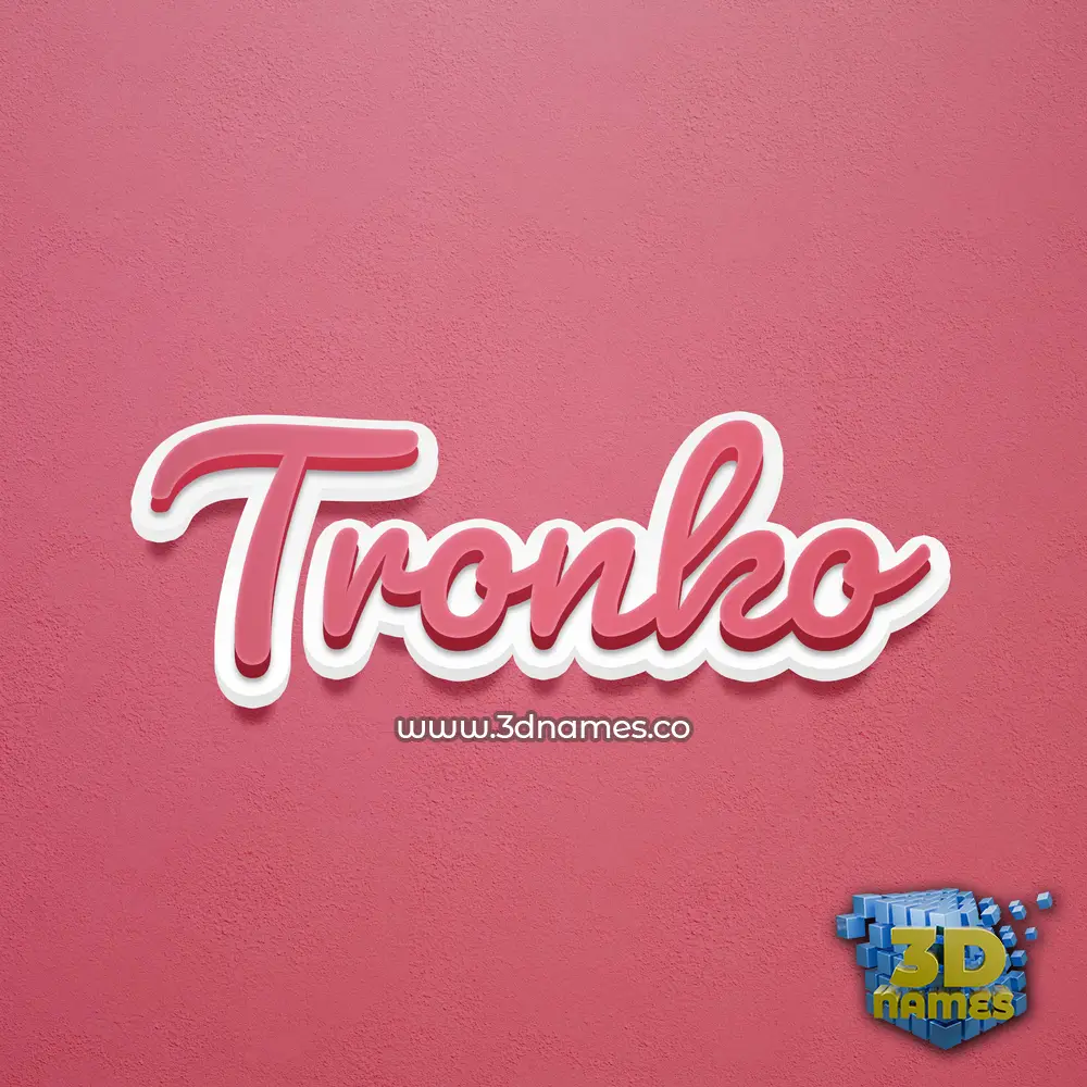 tronko in Red Scribble style - 3D name wallpaper