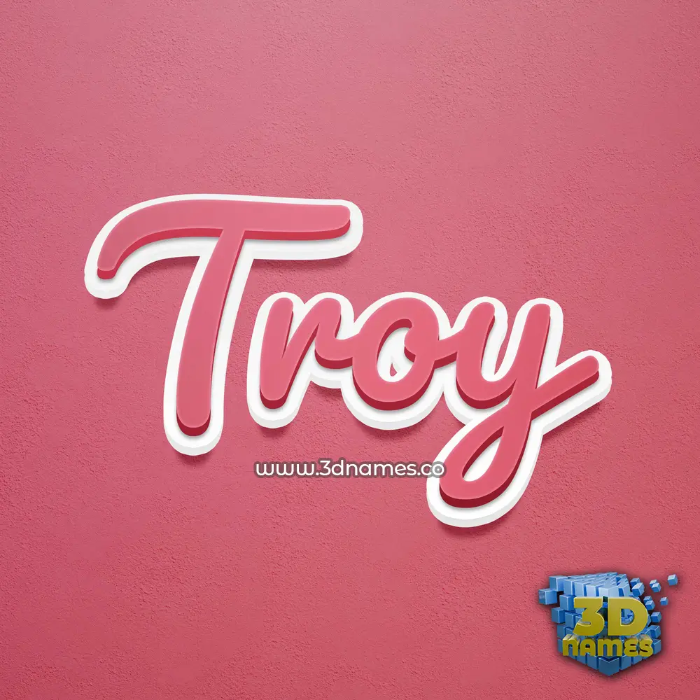 troy in Red Scribble style - 3D name wallpaper