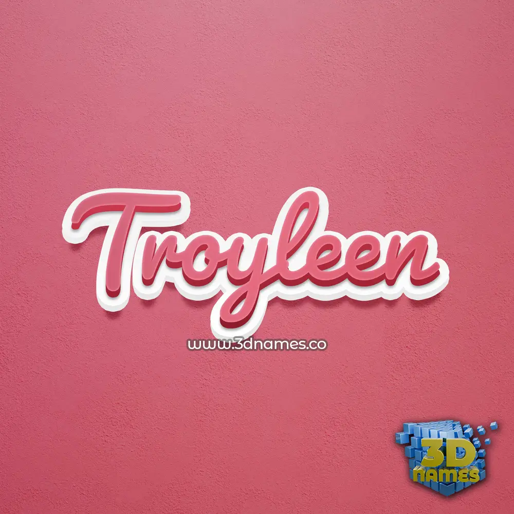 troyleen in Red Scribble style - 3D name wallpaper