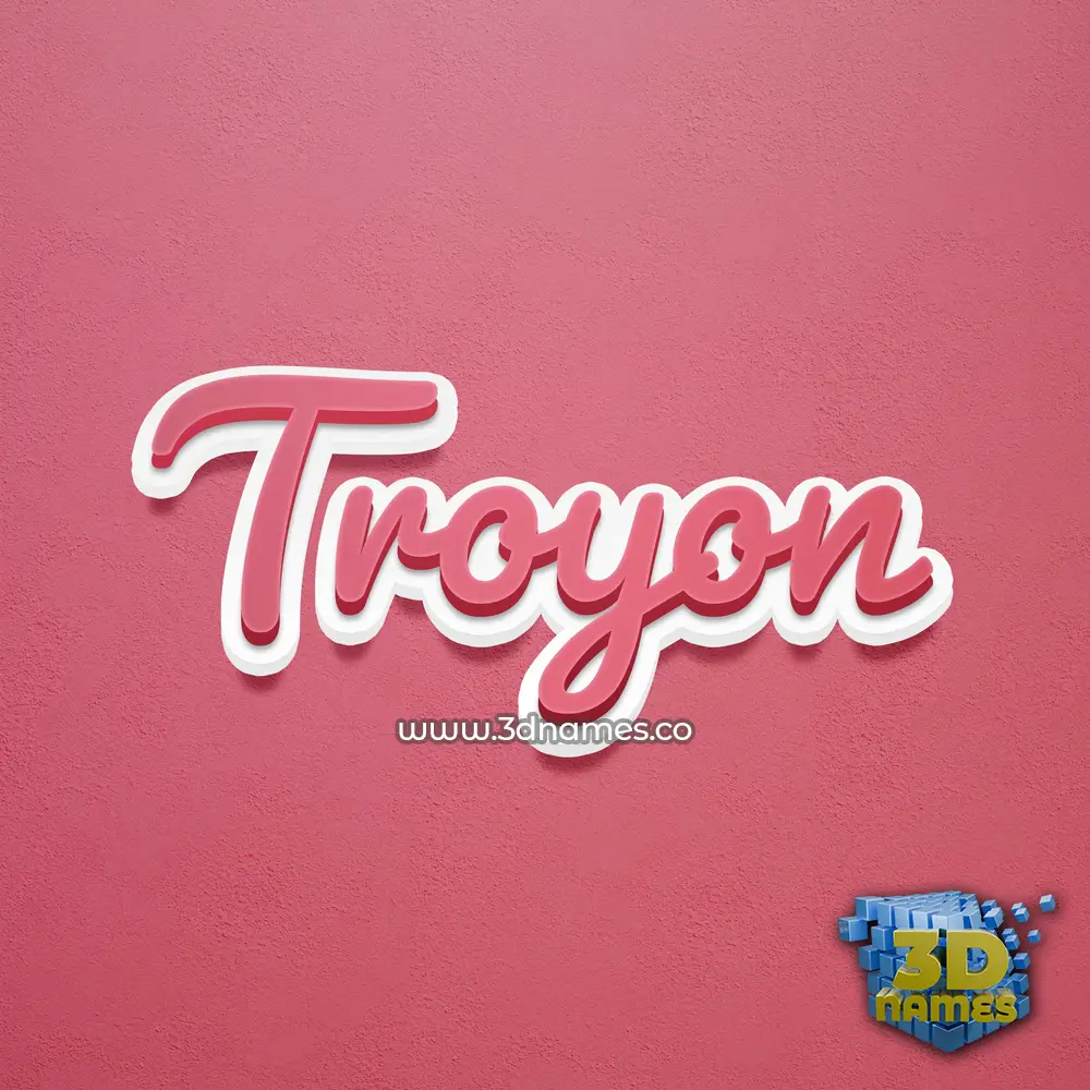 troyon in Red Scribble style - 3D name wallpaper