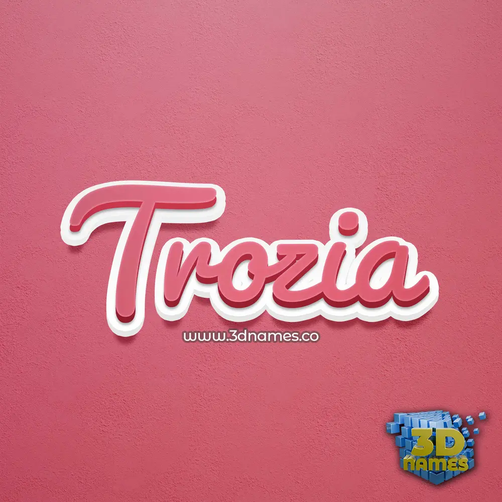 trozia in Red Scribble style - 3D name wallpaper
