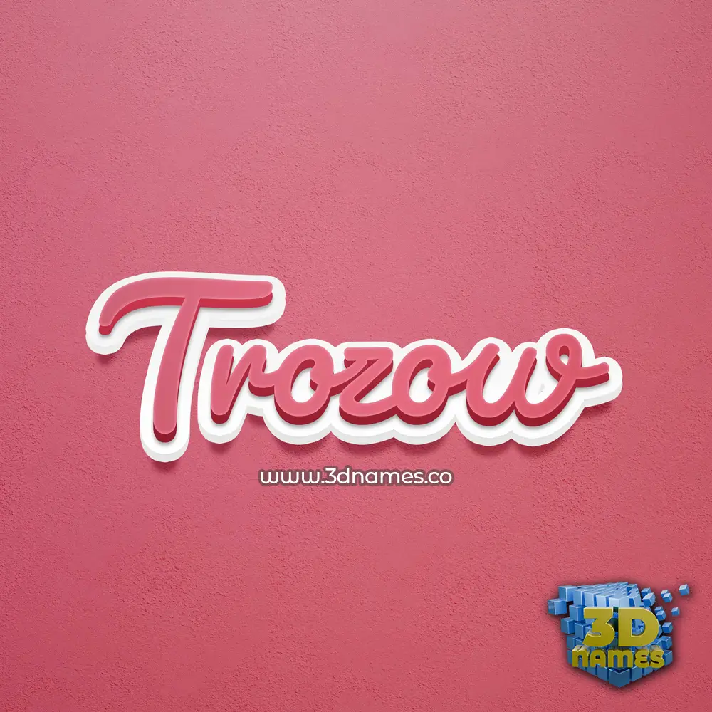 trozow in Red Scribble style - 3D name wallpaper