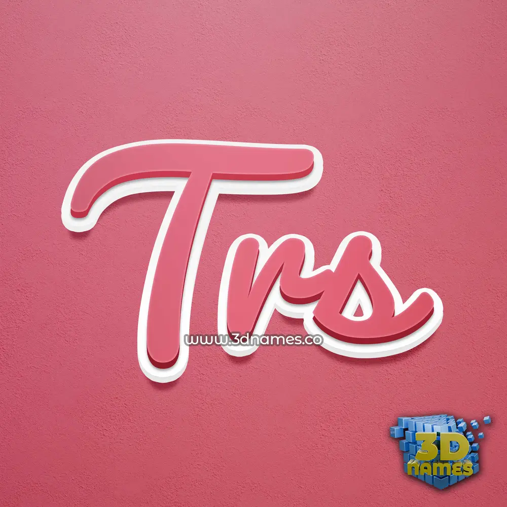 trs in Red Scribble style - 3D name wallpaper