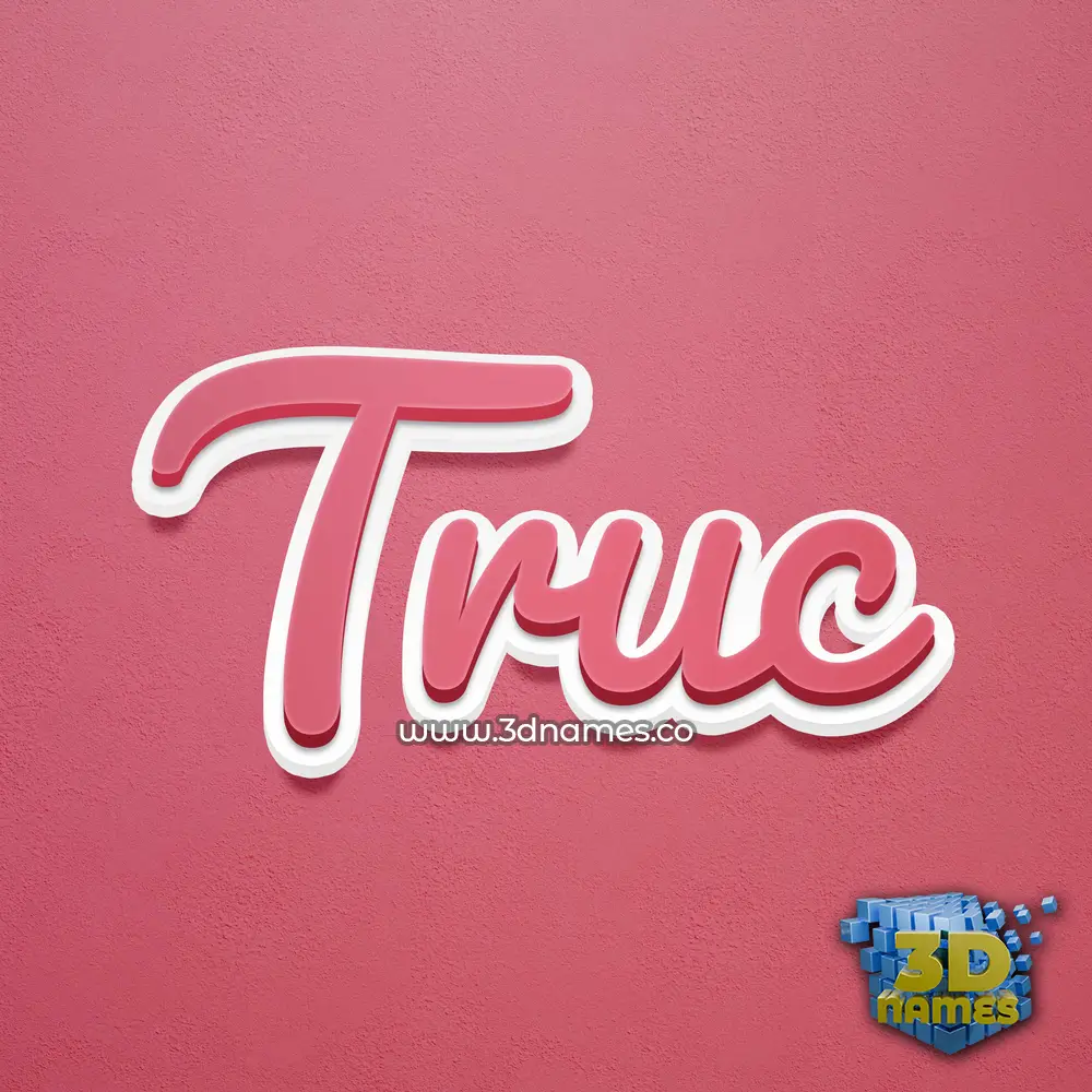 truc in Red Scribble style - 3D name wallpaper