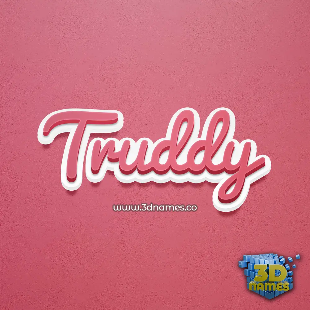 truddy in Red Scribble style - 3D name wallpaper