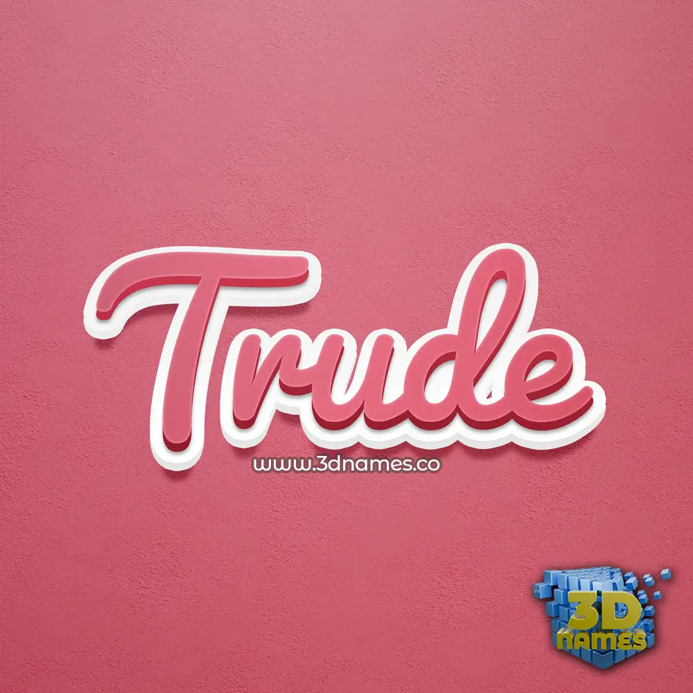 trude in Red Scribble style - 3D name wallpaper