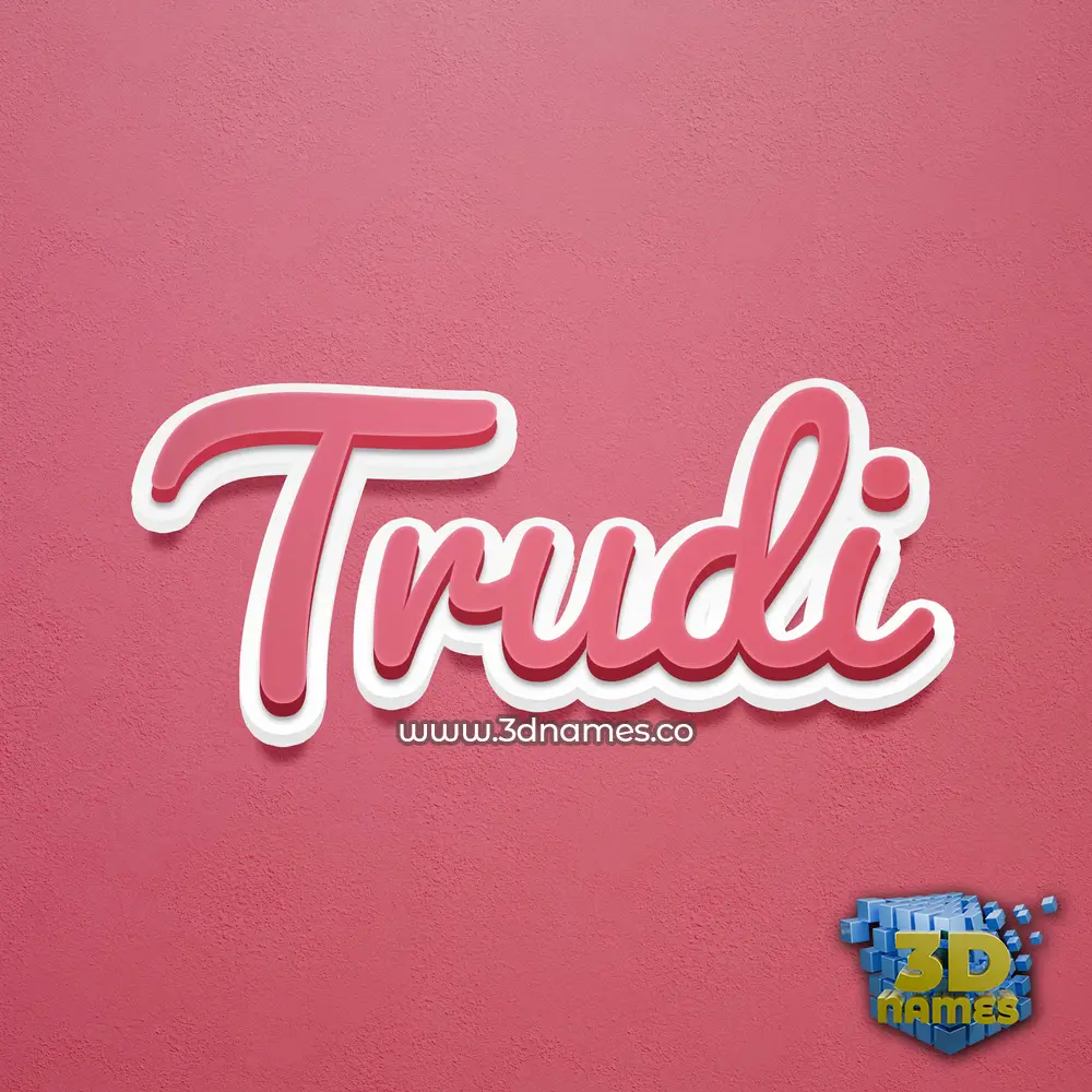 trudi in Red Scribble style - 3D name wallpaper