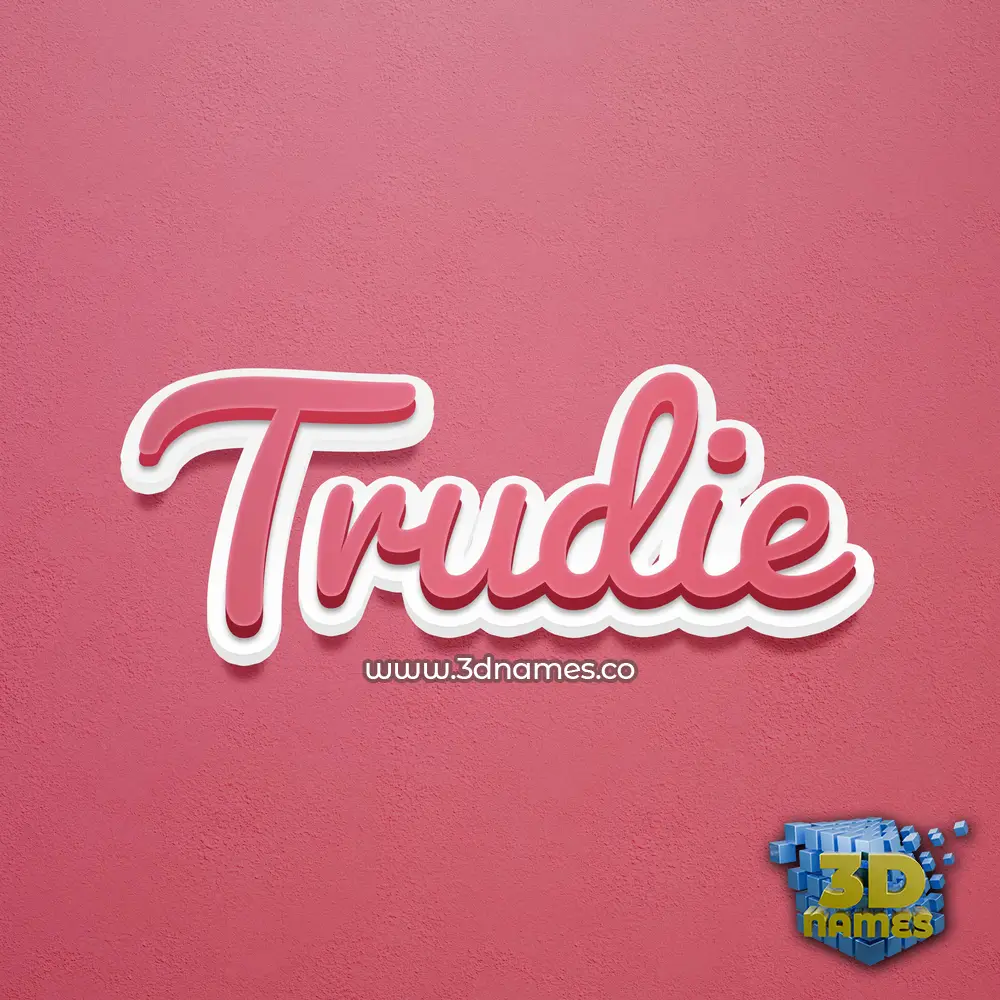 trudie in Red Scribble style - 3D name wallpaper
