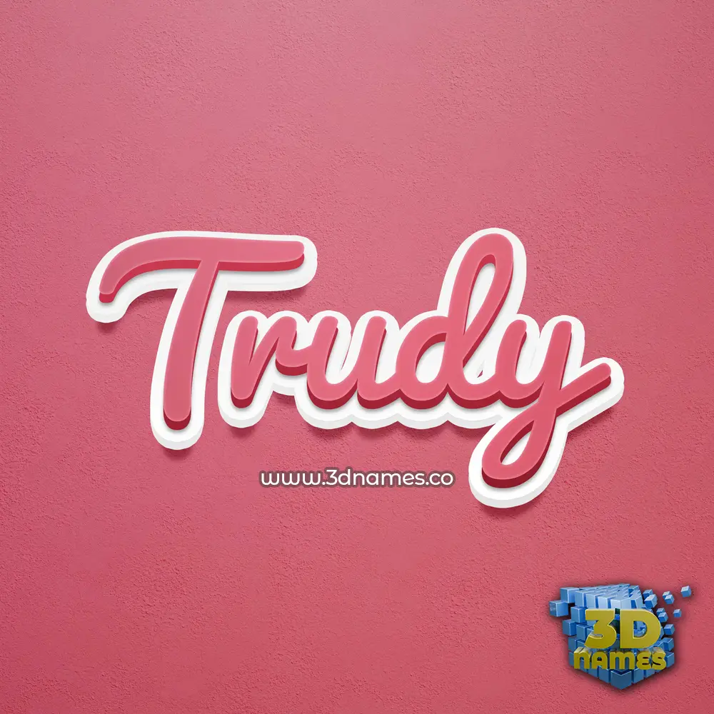 trudy in Red Scribble style - 3D name wallpaper