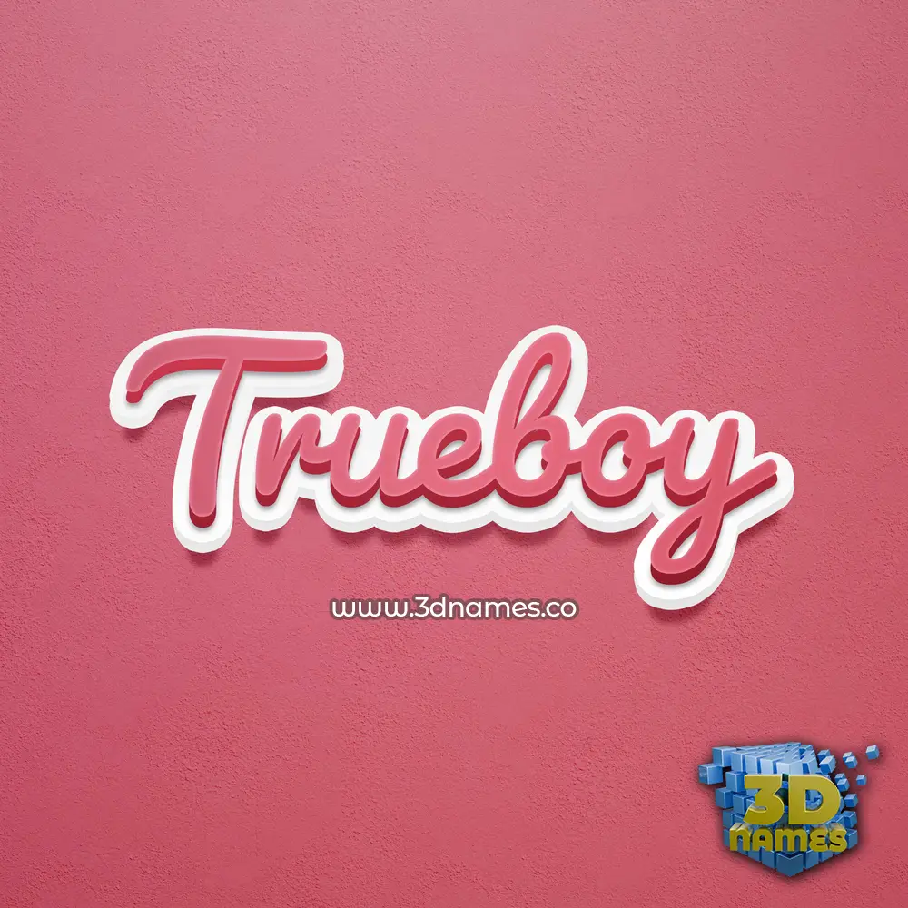 trueboy in Red Scribble style - 3D name wallpaper