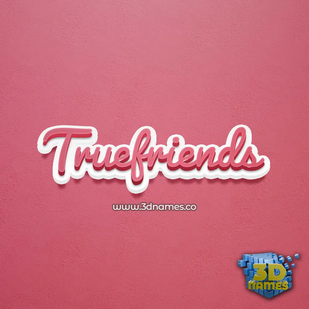 truefriends in Red Scribble style - 3D name wallpaper