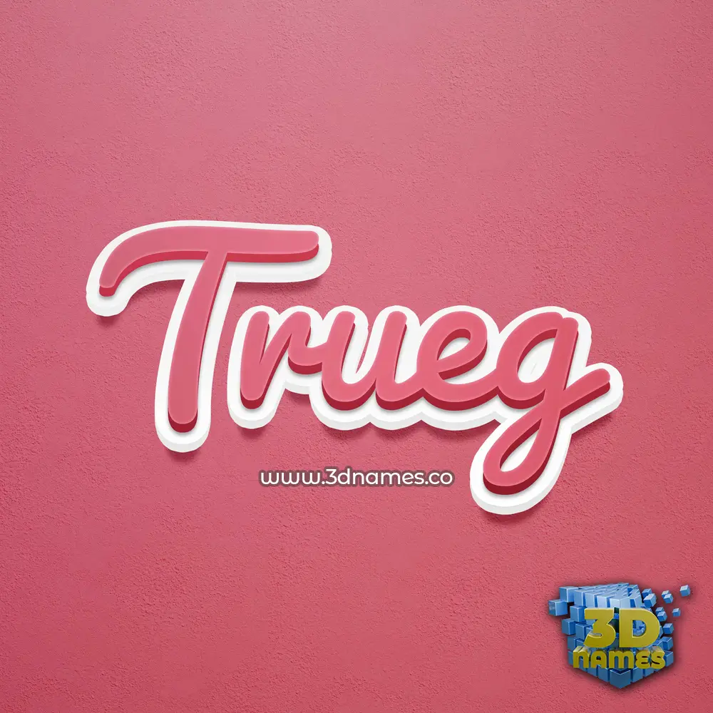 trueg in Red Scribble style - 3D name wallpaper