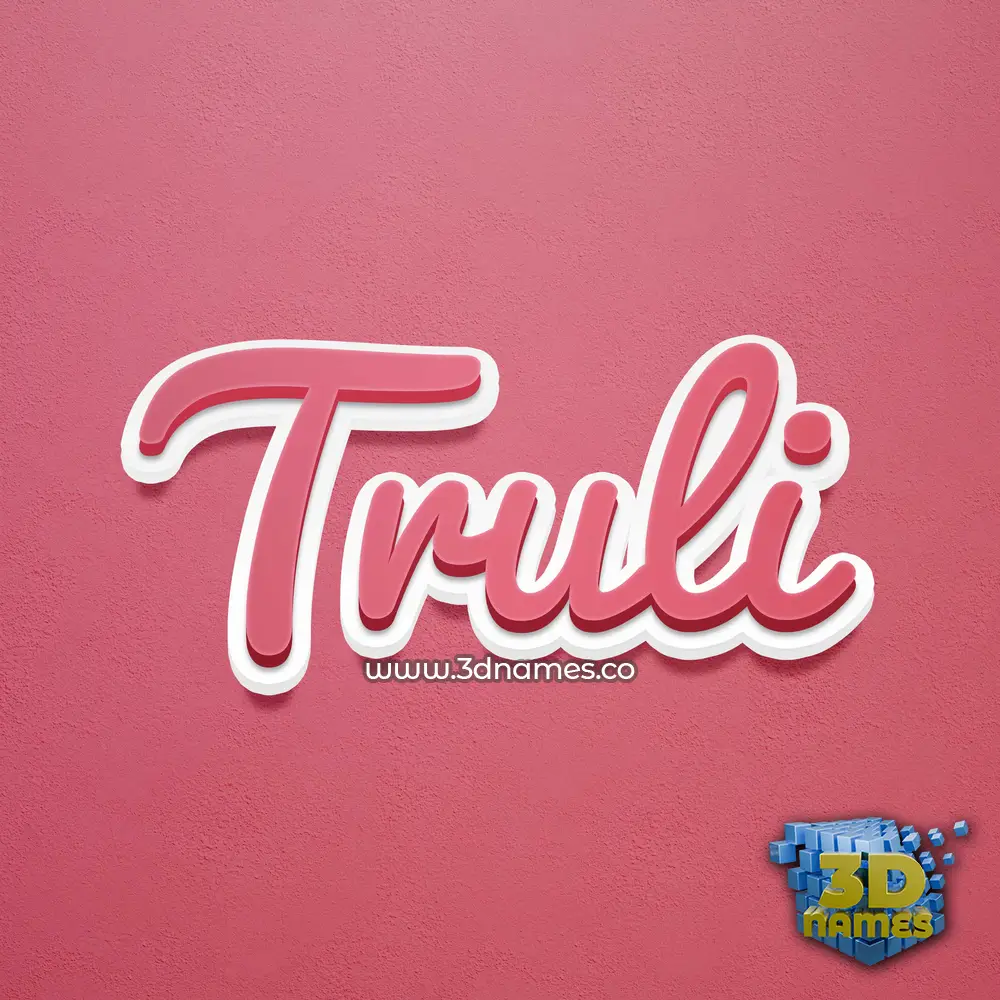 truli in Red Scribble style - 3D name wallpaper