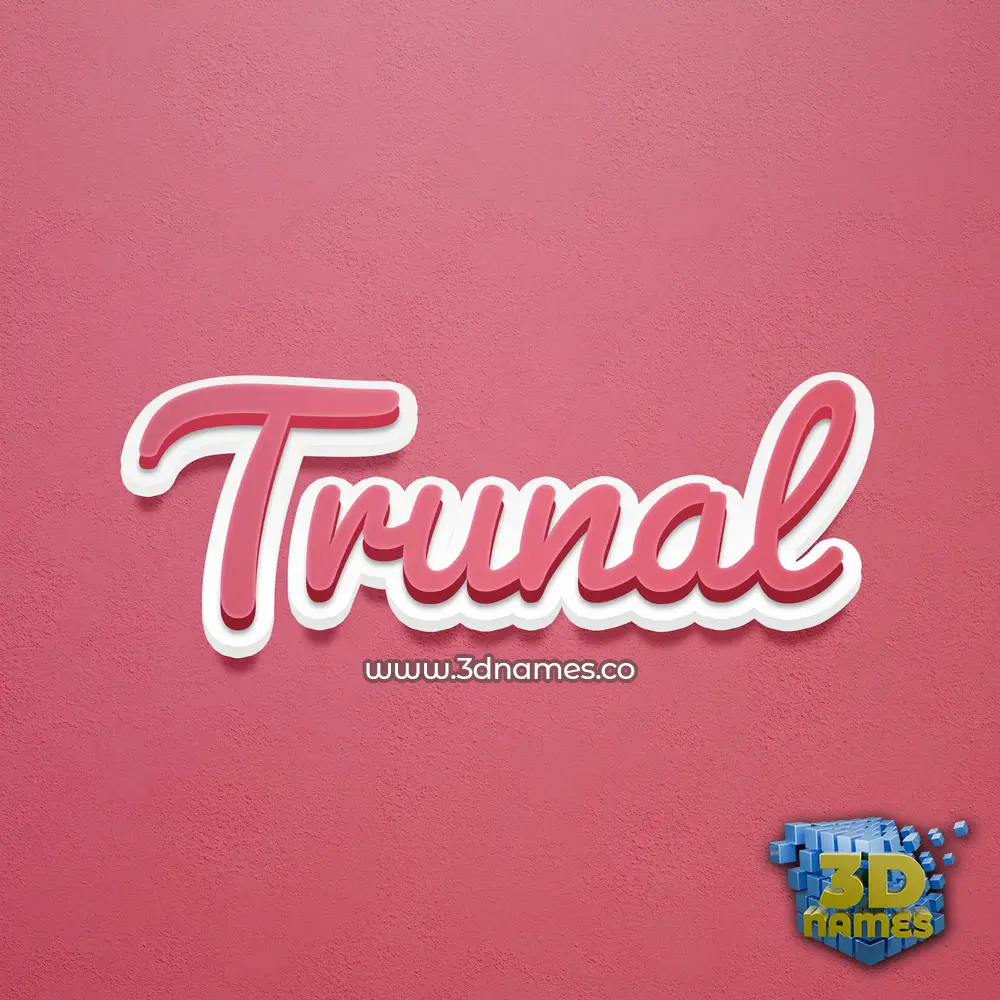 trunal in Red Scribble style - 3D name wallpaper
