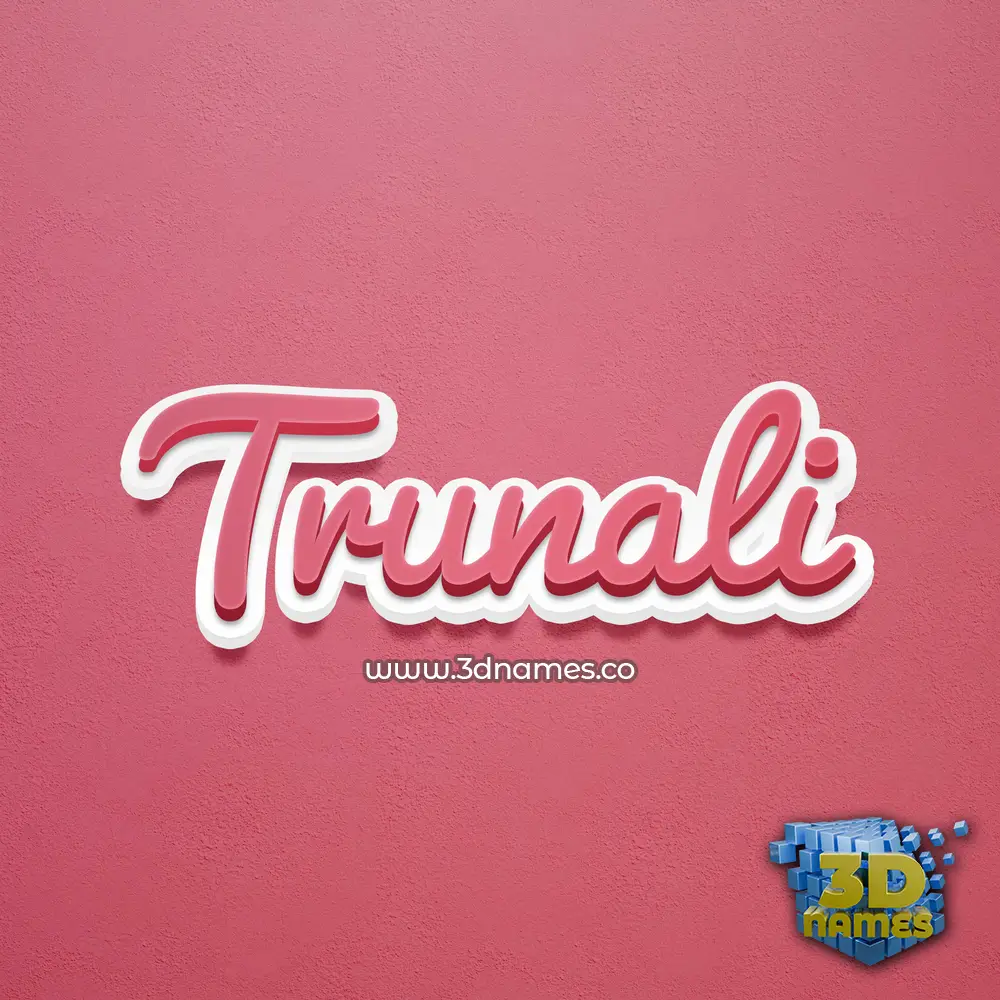 trunali in Red Scribble style - 3D name wallpaper