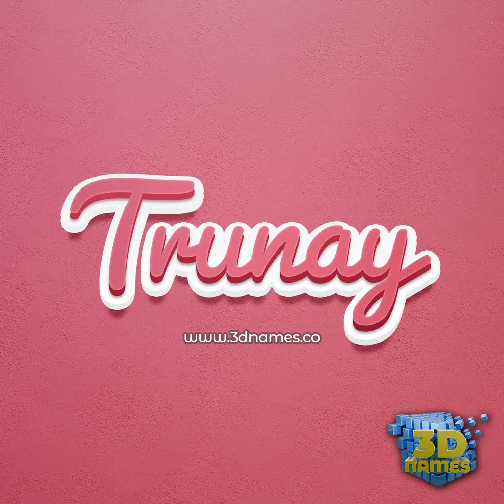 trunay in Red Scribble style - 3D name wallpaper