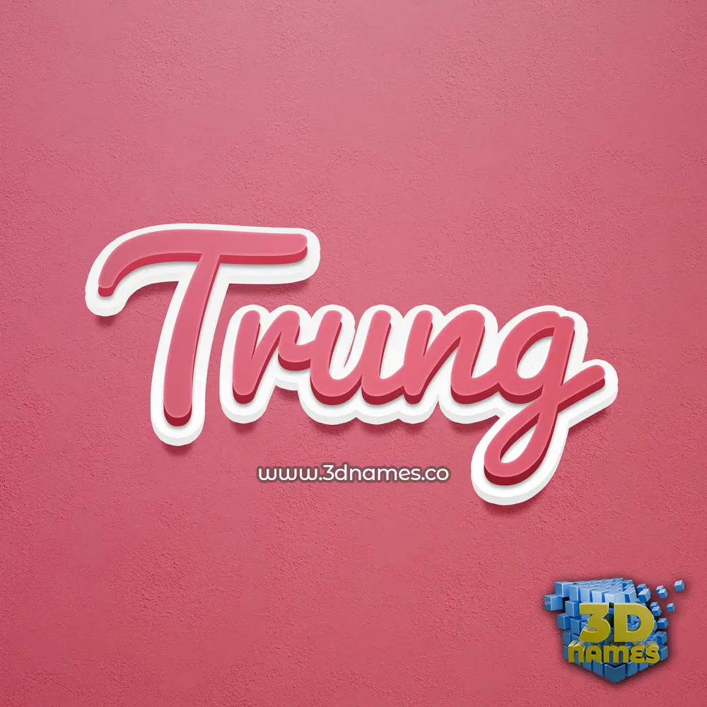 trung in Red Scribble style - 3D name wallpaper