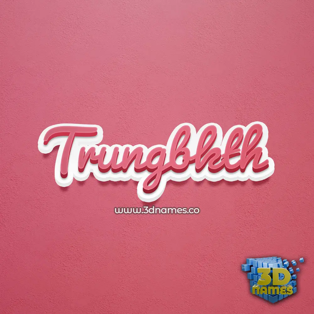 trungbkth in Red Scribble style - 3D name wallpaper