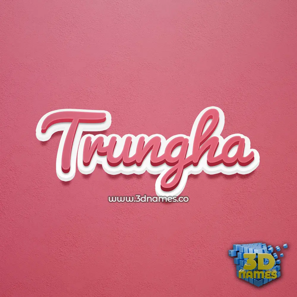 trungha in Red Scribble style - 3D name wallpaper