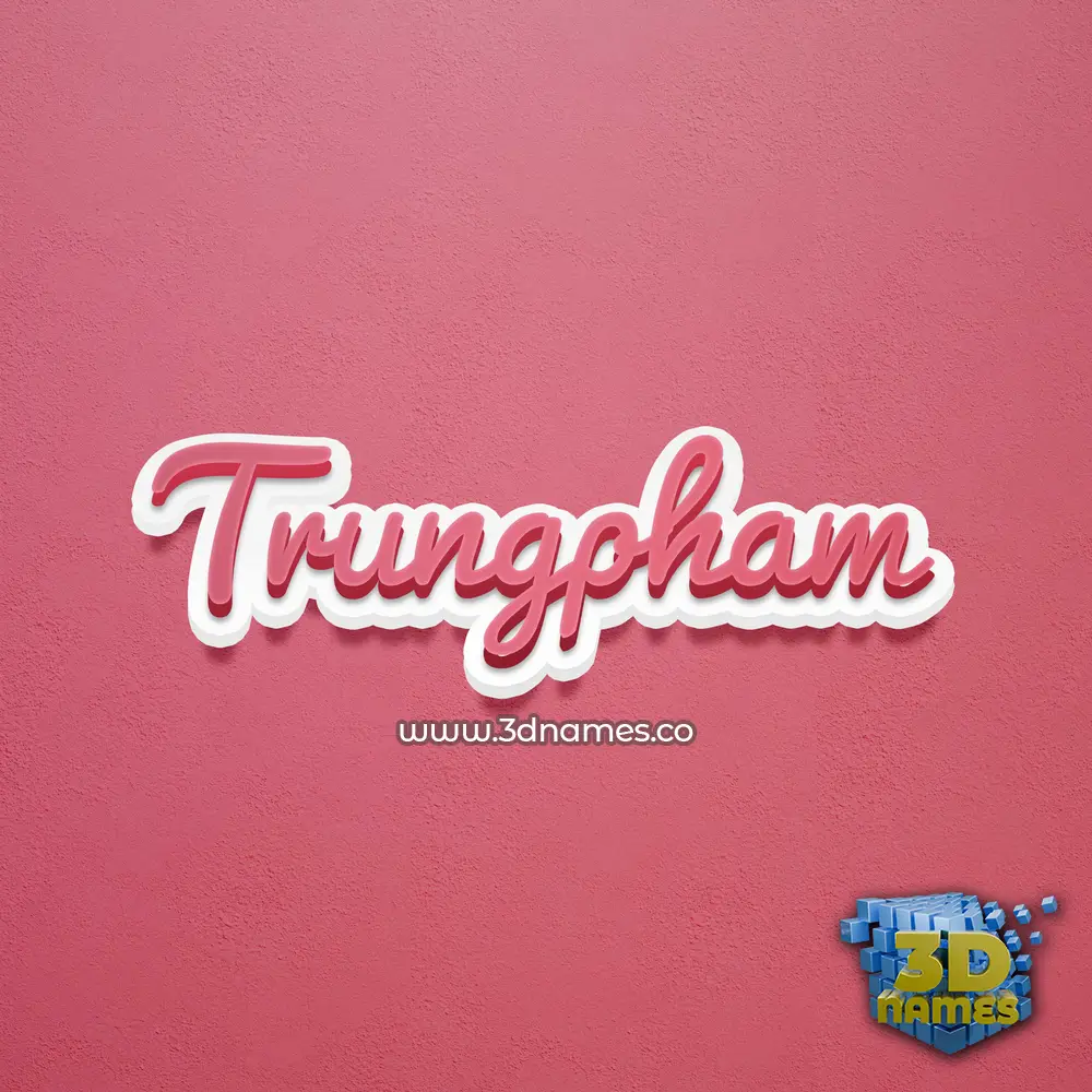 trungpham in Red Scribble style - 3D name wallpaper