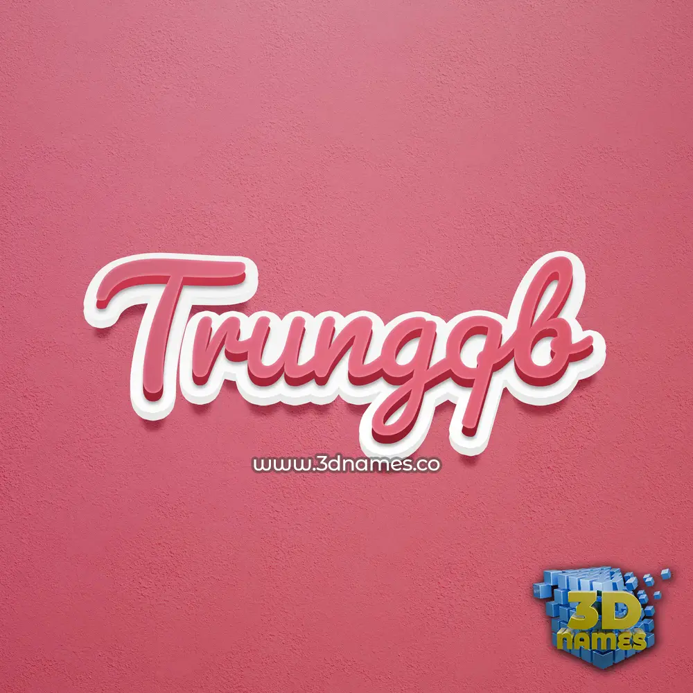 trungqb in Red Scribble style - 3D name wallpaper