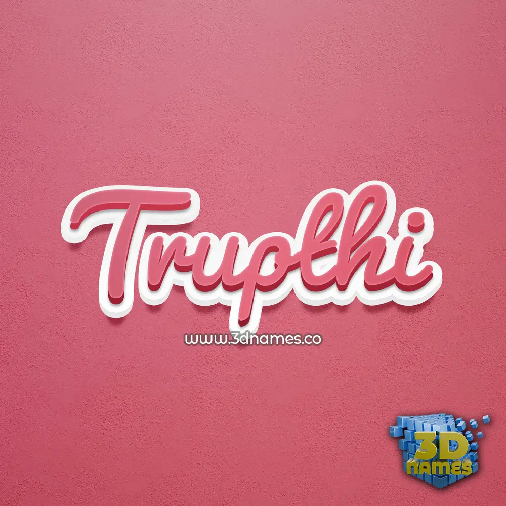 trupthi in Red Scribble style - 3D name wallpaper
