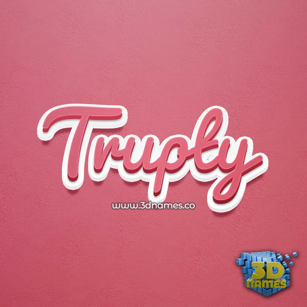 trupty in Red Scribble style - 3D name wallpaper