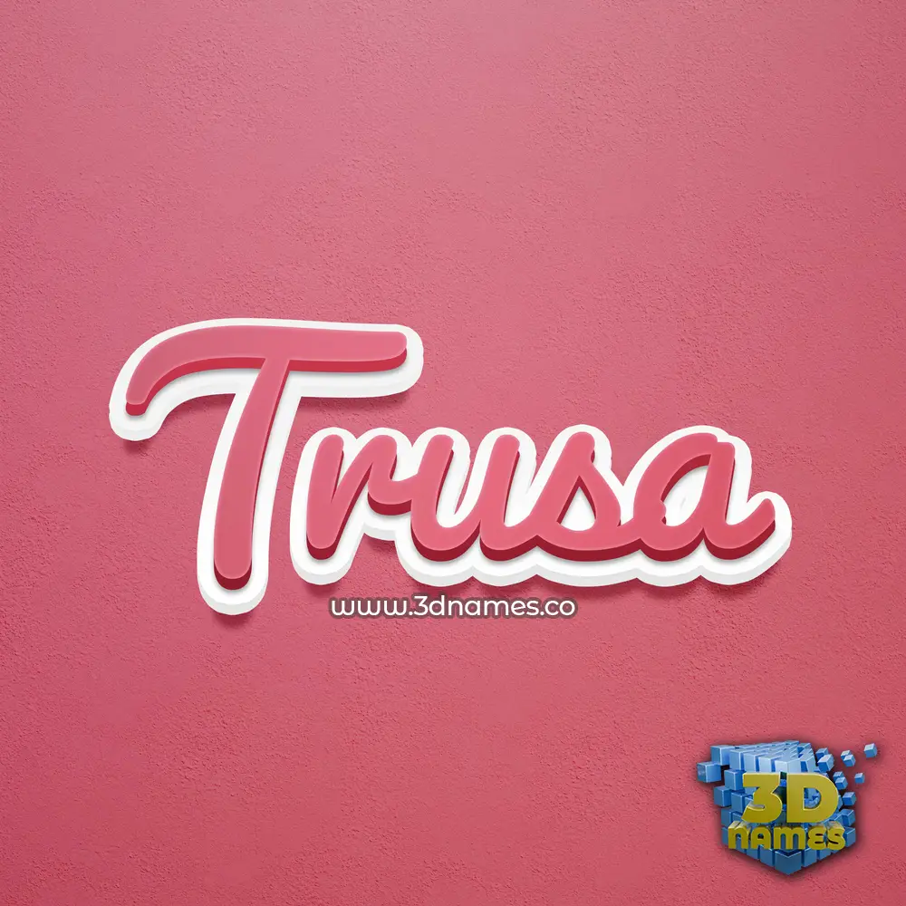 trusa in Red Scribble style - 3D name wallpaper