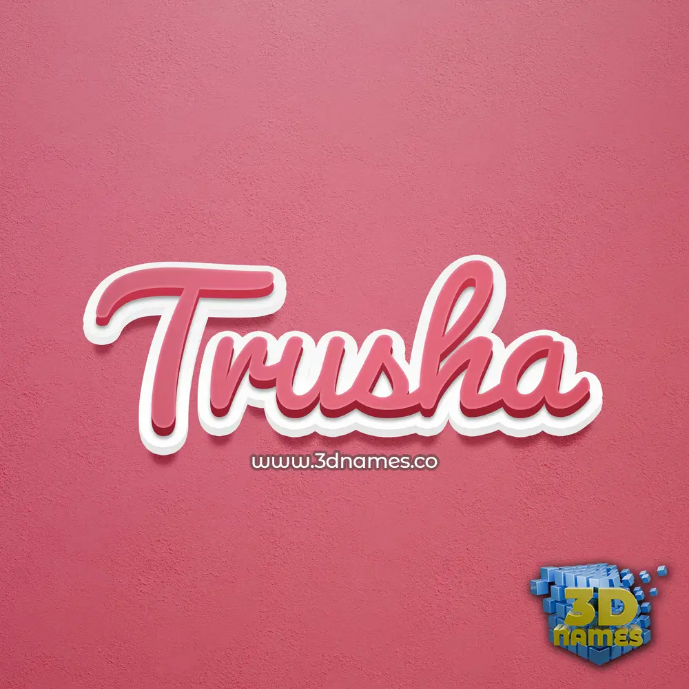 trusha in Red Scribble style - 3D name wallpaper