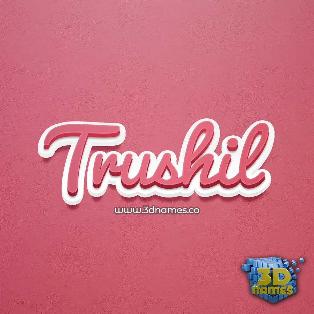 trushil in Red Scribble style - 3D name wallpaper