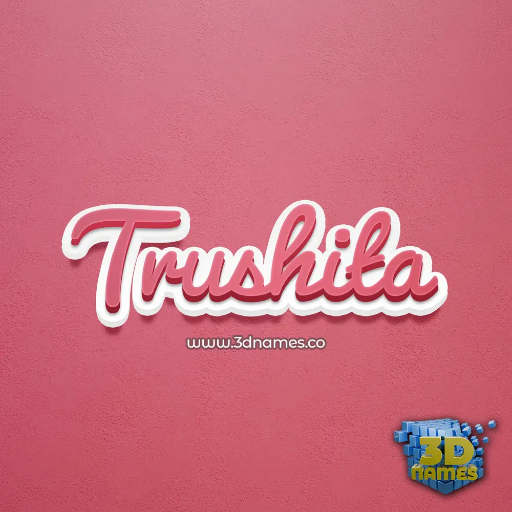 trushita in Red Scribble style - 3D name wallpaper