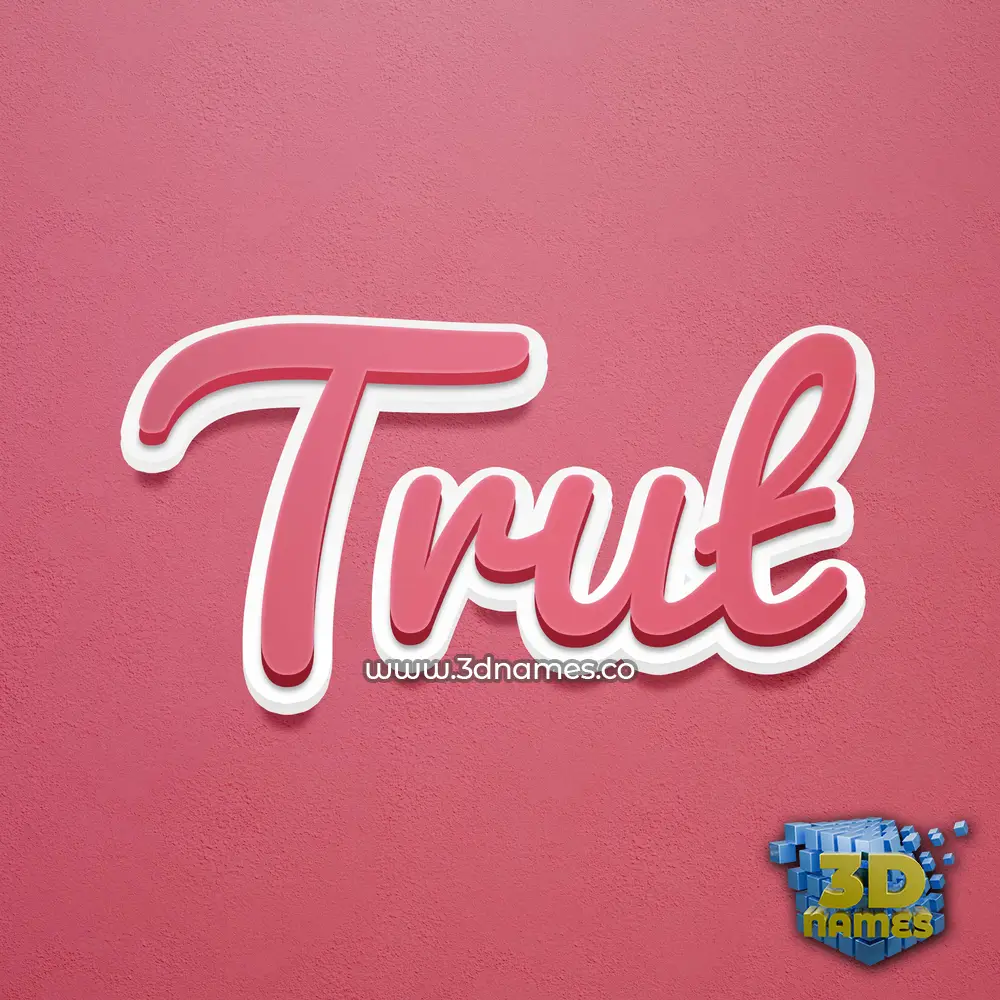 trut in Red Scribble style - 3D name wallpaper